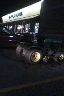 john deere parked at waffle house