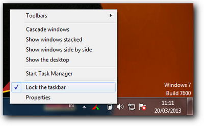 Unlock taskbar desktop