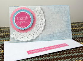 SRM Stickers Blog - Thank You Card Sets by Michelle  - #thankyou #stickers #doilies #punchedpieces #borders #take2 #cards