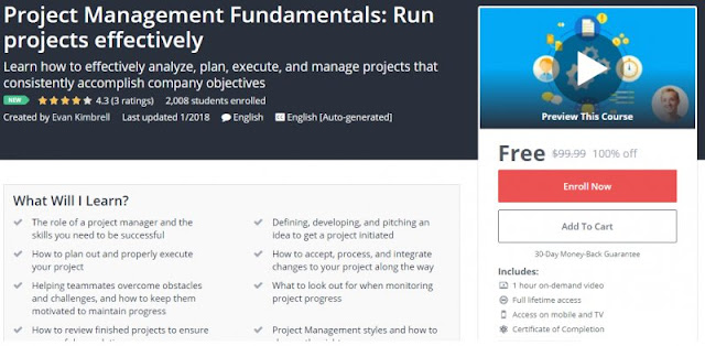 [100% Off] Project Management Fundamentals: Run projects effectively|Worth 99,99$