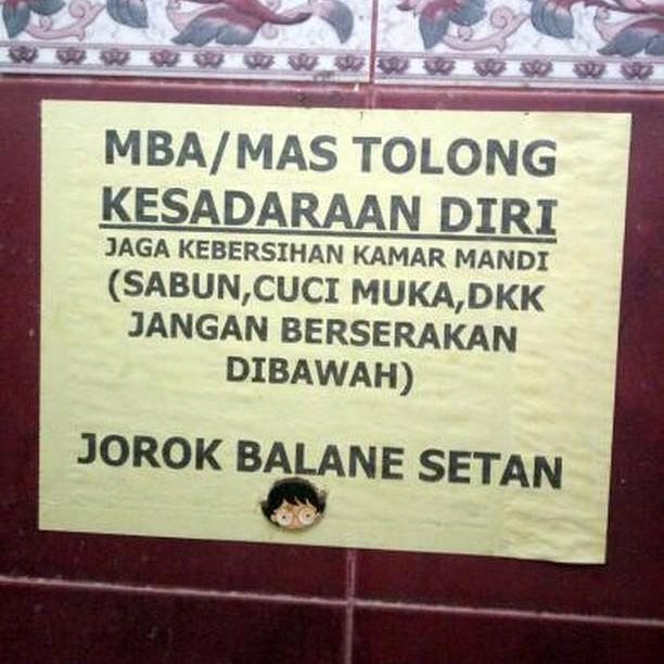 15 Pengumuman Lucu 'Tata Tertib di Toilet' Ini Bikin Ngakak Sampai Mules