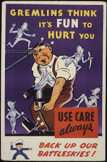 World War II posters warning of gremlins