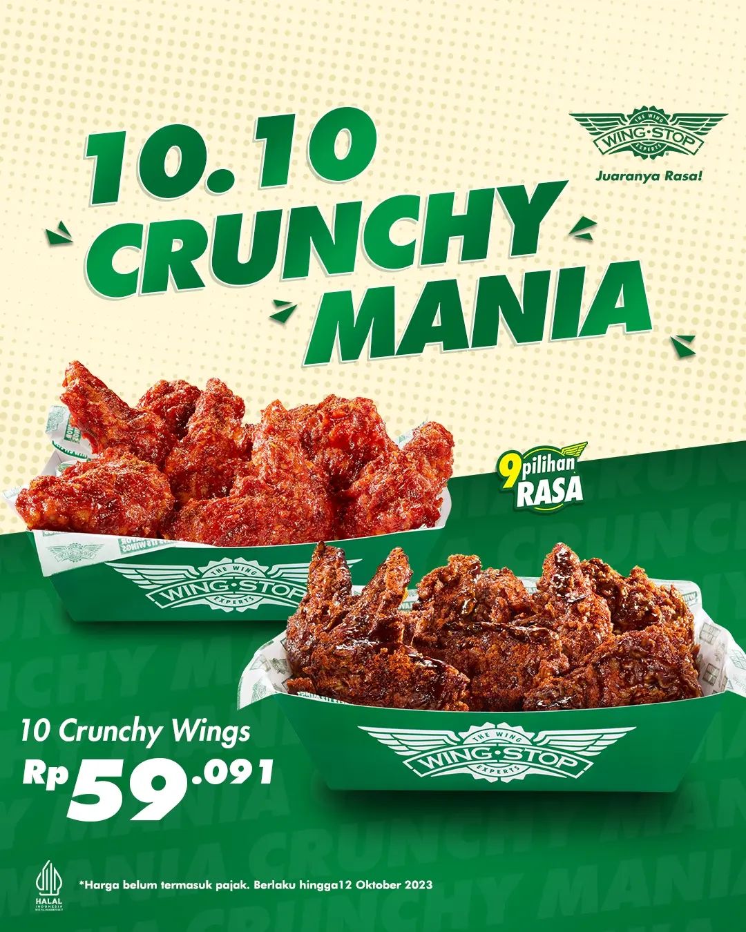 Promo WINGSTOP 10.10 CRUNCHY MANIA – 10 CRUNCHY WINGS Rp 59.091