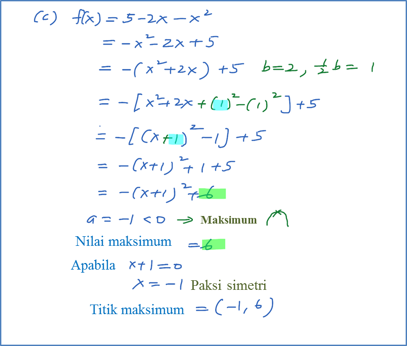 Soalan Spm Fungsi Kuadratik - Download 49K