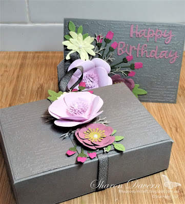 rhapsody in craftPebbled Path,gift box,Birthday Card,Incolors,Moody Mauve,Bubble Bath,Berry Burst,Lemon Lolly, Wild Wheat, Seasonal Branches,Wanted to say dies,Paper Florist Dies, Exposed Brick 3Dembossing Folder, old olive, mossy meadow, Stampin' Up!, #artwithheart, #rhapsodyincraft, #colourcreationsbloghop,