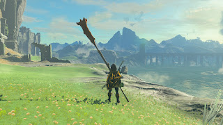 at Lake Hylia with a long fused weapon