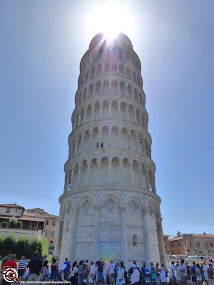 Leaning Tower of Pisa with Lens Flair