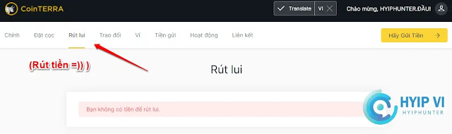 Rút tiền từ coin terra