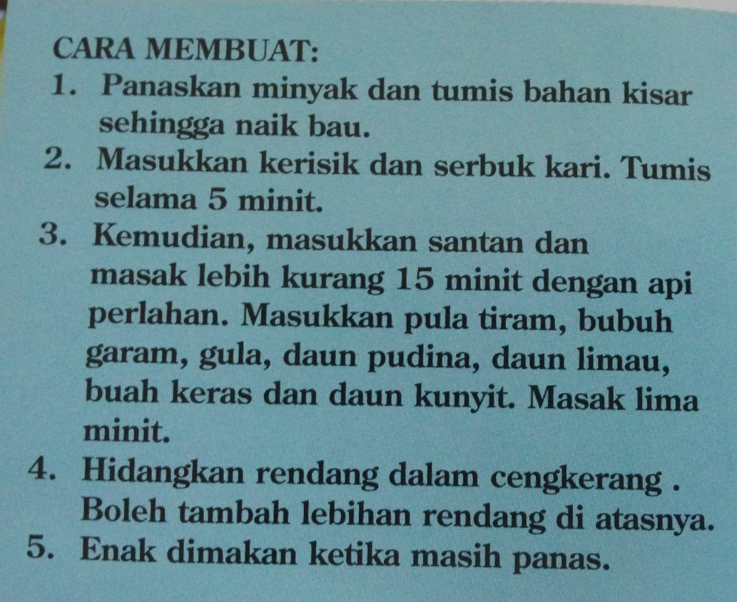 Koleksi Resepililymaria: RENDANG TIRAM