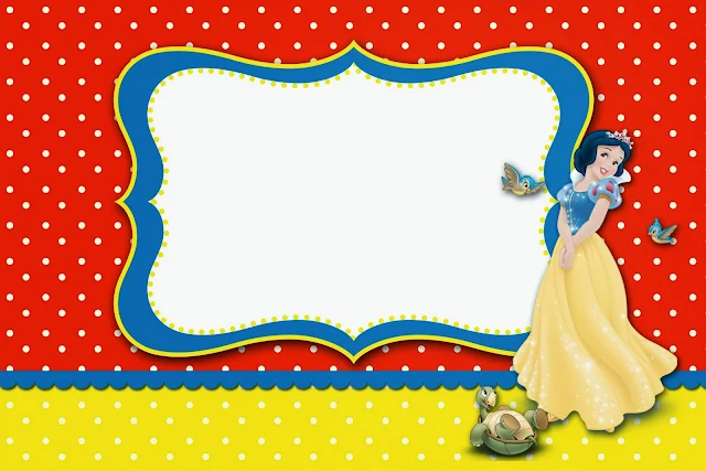 Snow White: Free Printable Invitations, Labels or Cards.