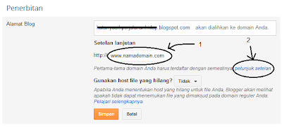 Cara Membuat Setting Blogspot Menjadi Dot Com