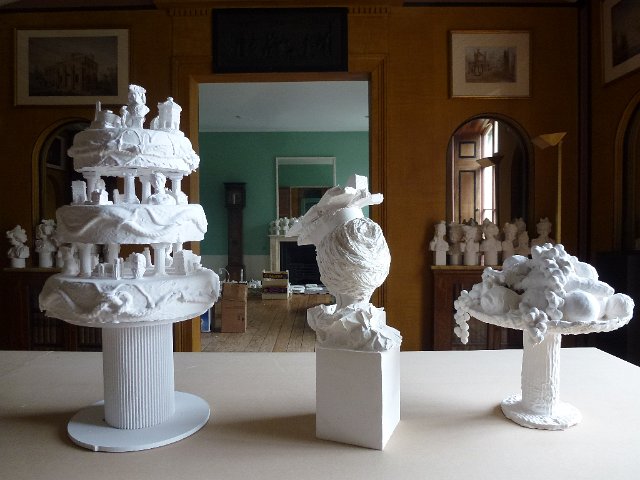 Exhibition of plaster busts at Pitzhanger Manor, London