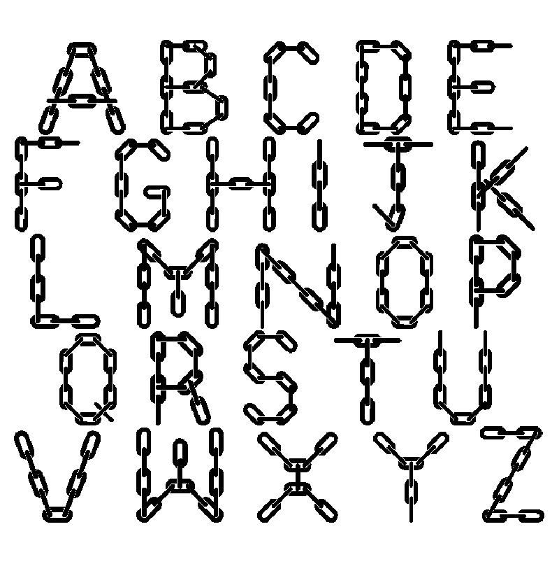 Chain Graffiti Alphabet Letters AZ Design