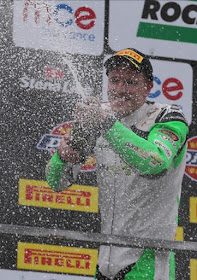 Zoek racing's Sean Neary on the podium