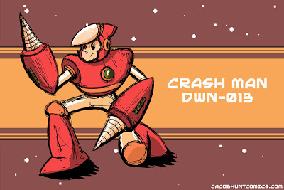 Robot Master Crash Man from Mega Man 2