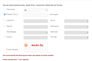 dubai traffic enquiry system