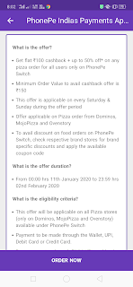 phonepe coupons and offers,january 2020 latest offers,PhonePe Offer Get Free Dominos Pizza or Ovenstory Food