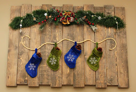 Scrap wood wall hanging - stockings - Christmas - Turtles and Tails blog