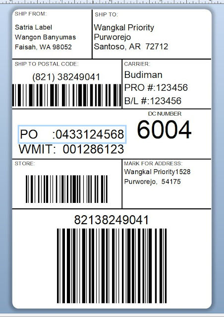 contoh label shipment
