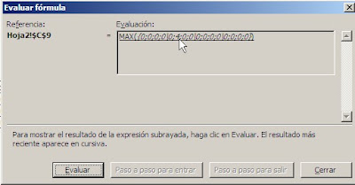 Excel celda en matriz