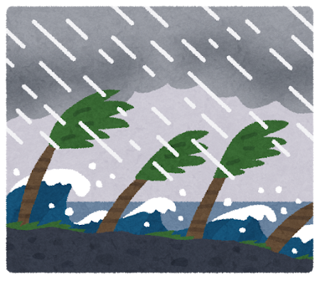 南国の台風のイラスト