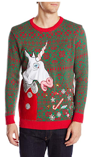 Blizzard Bay Men's Unicorn Vomit Ugly Christmas Sweater