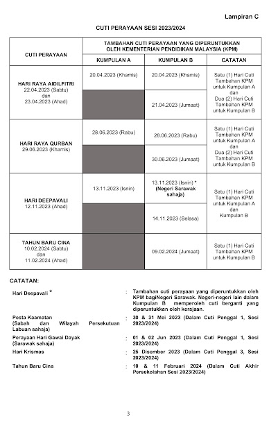 CUTI PERAYAAN SESI 2023 / 2024