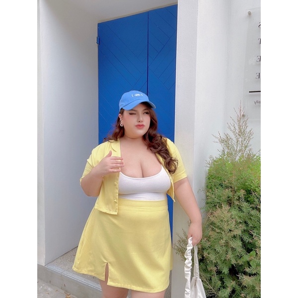 [ fitfat_plussize ] 🔥 เบลเซอร์เซ็ทสวยม๊าก ใส่คลุมใส่เดี่ยว ใส่ได้ทุกวัน เนือผ้าลินิน มีซับในทั้งตัว แยกชิ้นได้