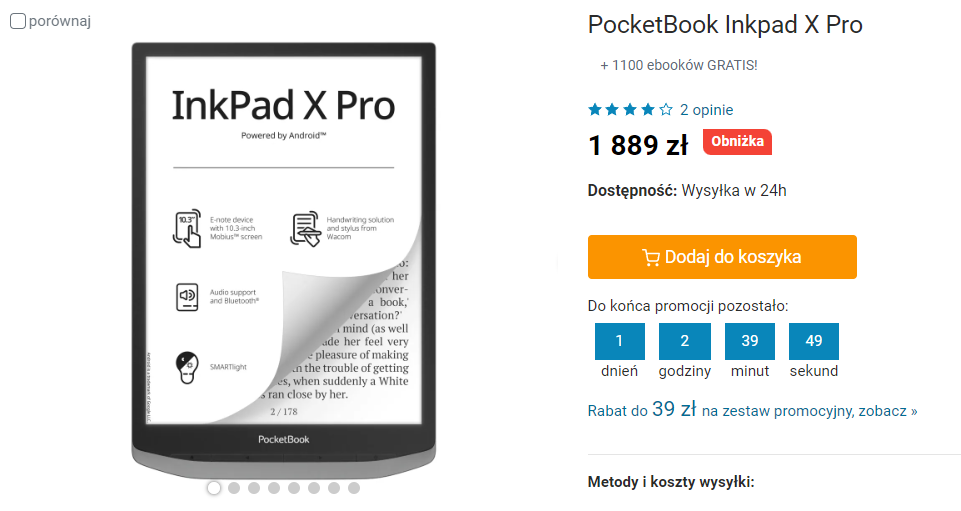 PocketBook InkPad X Pro w sklepie z czytnikami na czytio.pl