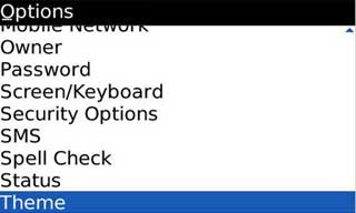 Langkah 2 Cara Ganti Tema BlackBerry