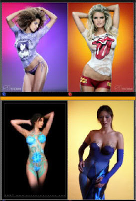 Football Model Body Painting Art