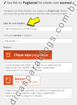 link do arquivo para download