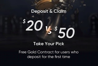 “20 or 50 Gold – Take your pick” promotion (App Vantage Markets)