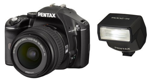 Pentax K2000 10.2MP Digital SLR Camera with 18-55mm f/3.5-5.6 DA L Lens and AF200FG Flash