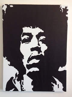 Jimi Hendrix Pop Art Black and White