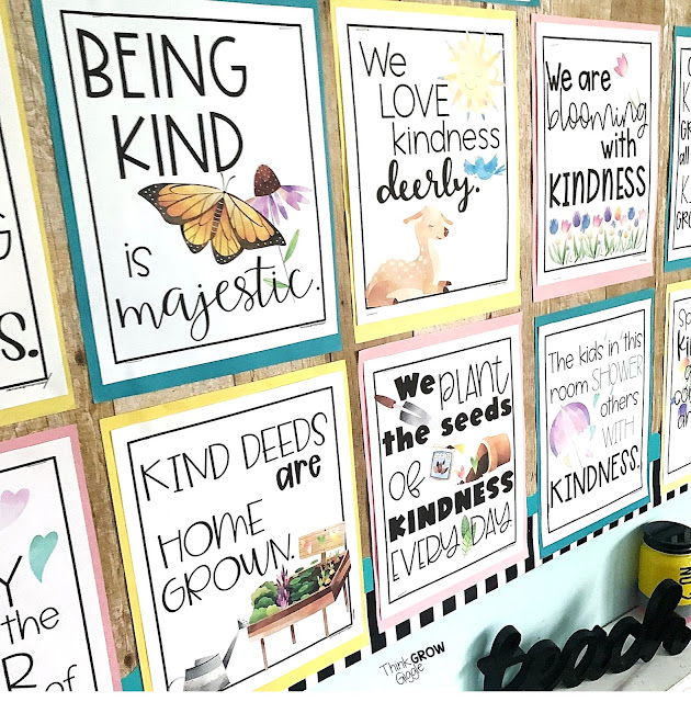 spring themed kindness posters for the classroom