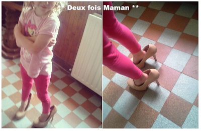 essayer les chaussures de maman