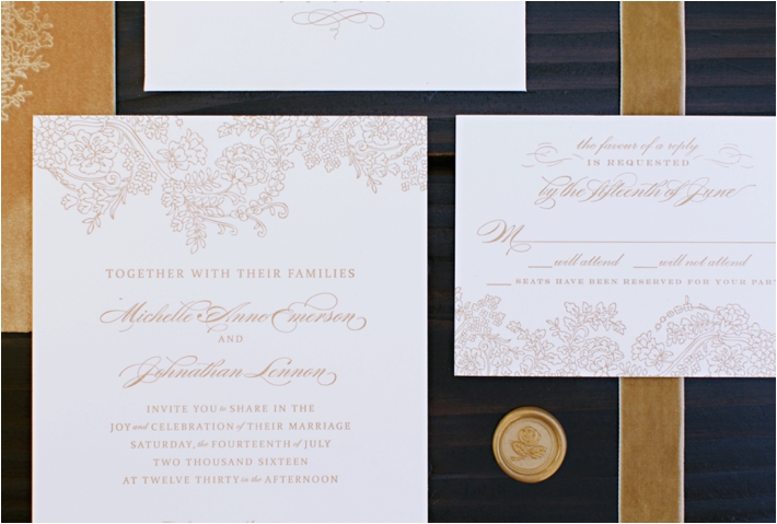 Rancho Las Lomas Wedding Inspiration | Custom Velvet & Letterpress Wedding Invitation | Damaris Mia Photography