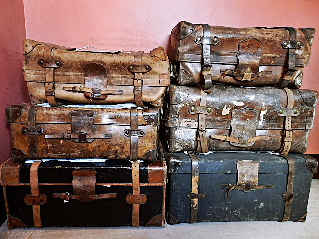 Victorian luggage or leather suit cases