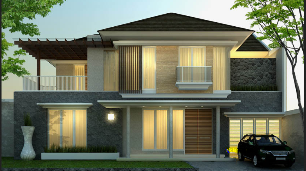  Desain  Rumah  Minimalis 2  Lantai  Luas Tanah  100m2 dan 200m2