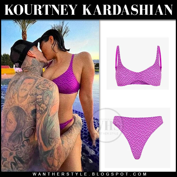 Kourtney Kardashian in purple bikini