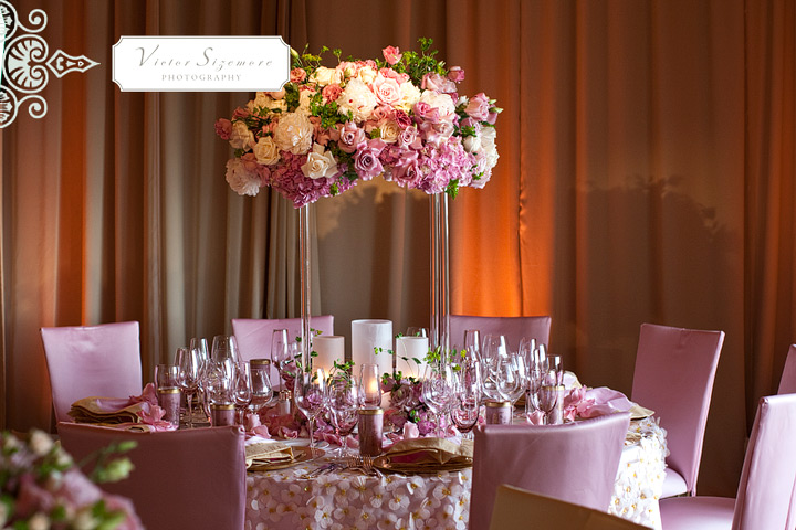 How cute is this pink and gold wedding depicted in Victor Sizemore's wedding