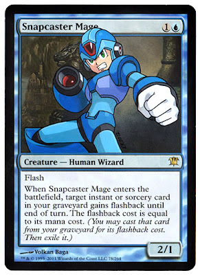 Snapcaster Mage Megaman Eric Klug alters Magic the gathering card art altered art gallery Eric Klug alters Eric Klug MTG Snapcaster Mage alter Snapcaster Mage MTG Megaman snapcaster mage altered art