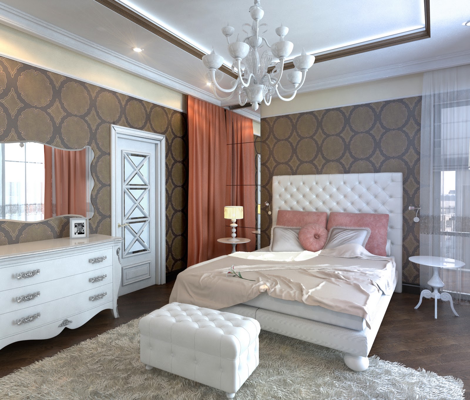 3d design: Bedroom art deco