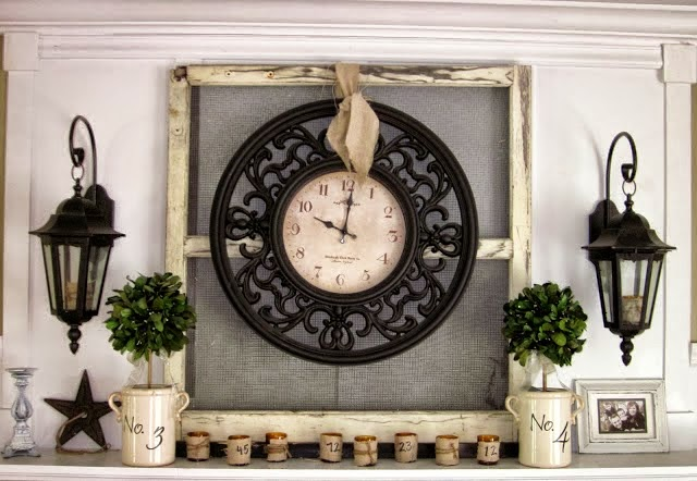 clock on an old window frame