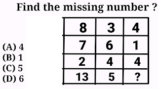 Missing number in box Reasoning
