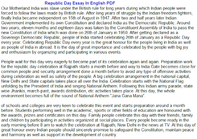 Republic Day Essay In English