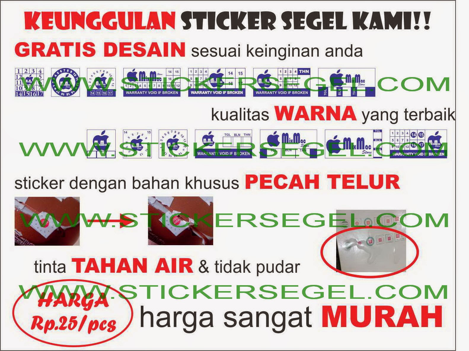 Stiker Segel Garansi Lampung