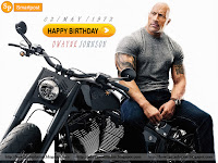 rock's monster body with monster bike for this year birthday celebration