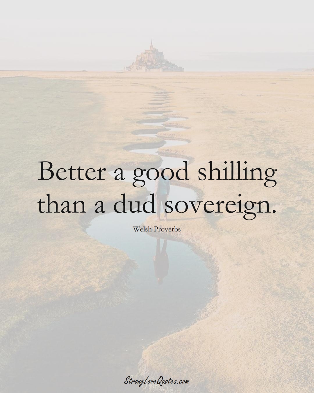 Better a good shilling than a dud sovereign. (Welsh Sayings);  #EuropeanSayings